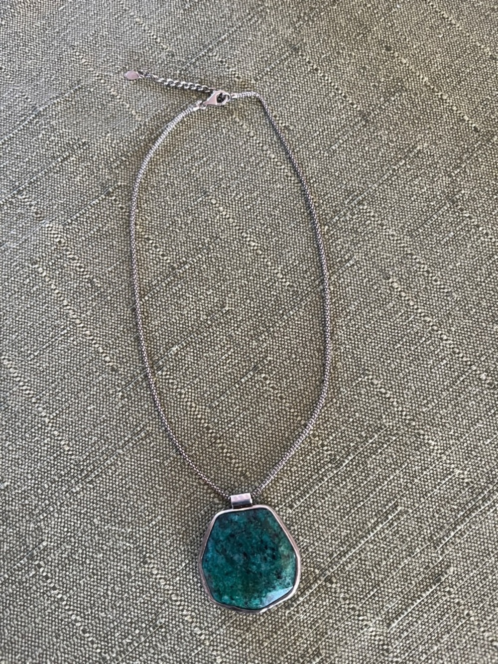 Silpada Green-Teal Stone Pendant Necklace
